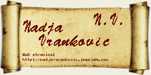 Nadja Vranković vizit kartica